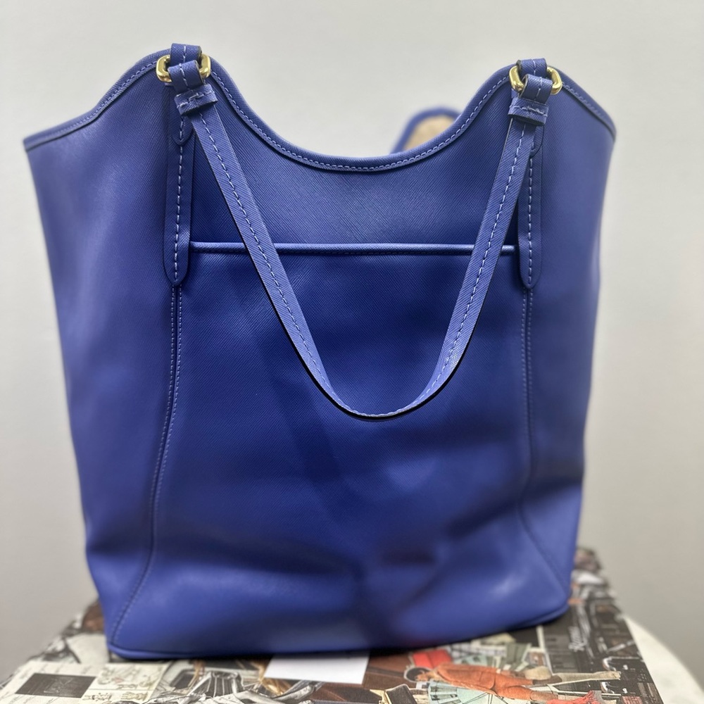 Coach Peyton Tote Bag F26103 Porcelain Blue Leather - Picture 2 of 7